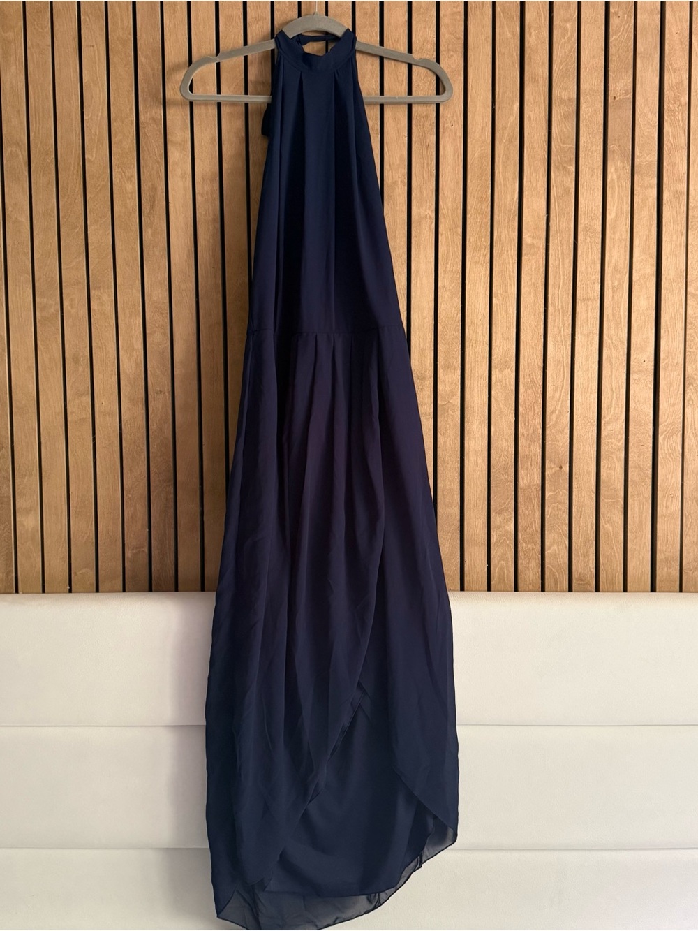 Halter Neck Navy Maxi Dress